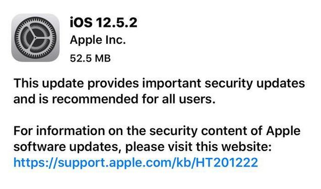 平谷苹果手机维修分享iOS12.5.2发布，建议所有老苹果用户安装 